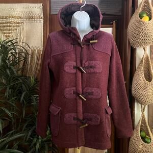 Patagonia W's Better Sweater Icelandic Toggle Coat S Oxblood Red Hooded Fleece
